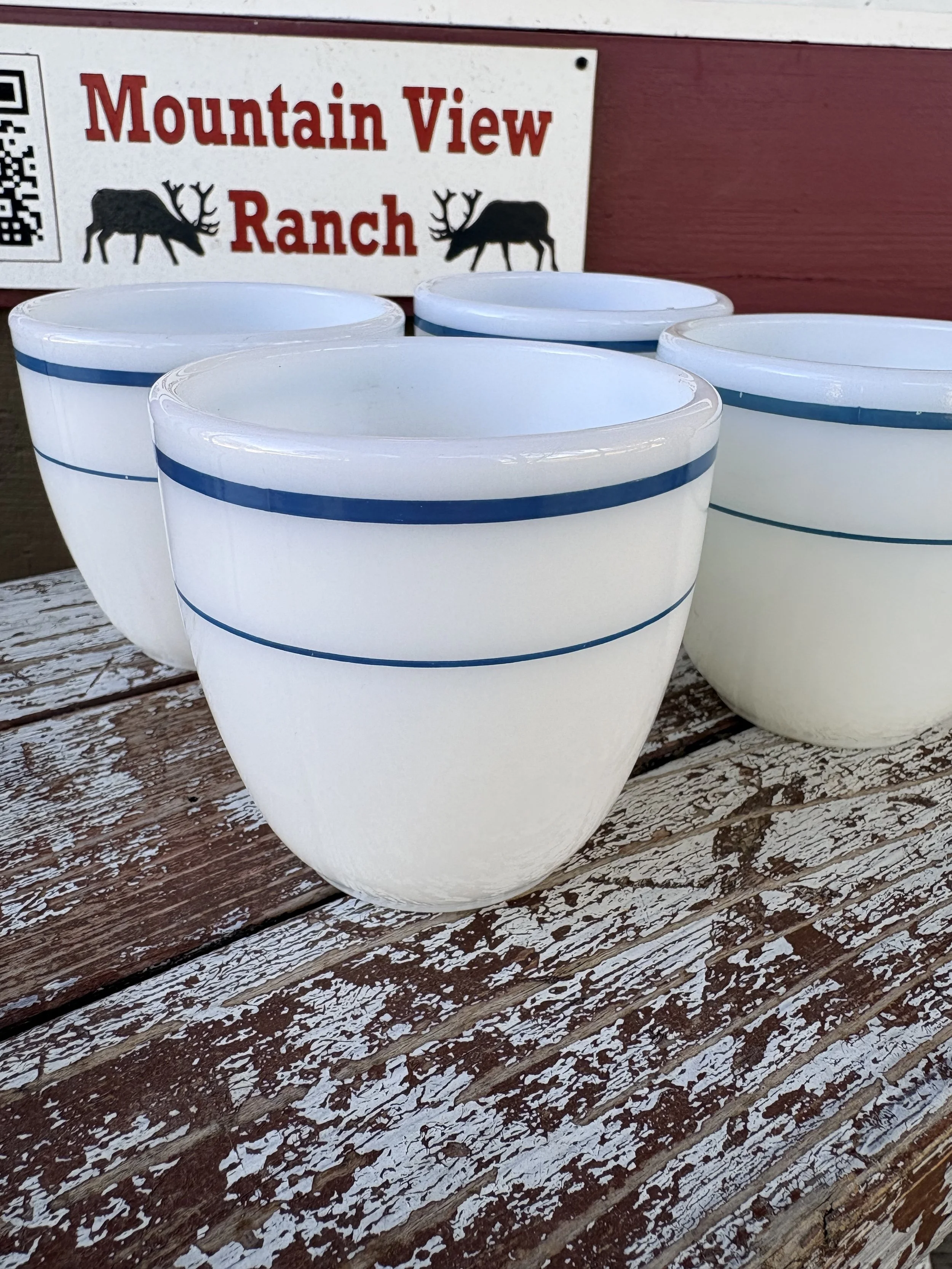 Vintage 1950's US Navy Mess Hall Pyrex Mugs - Set of 4